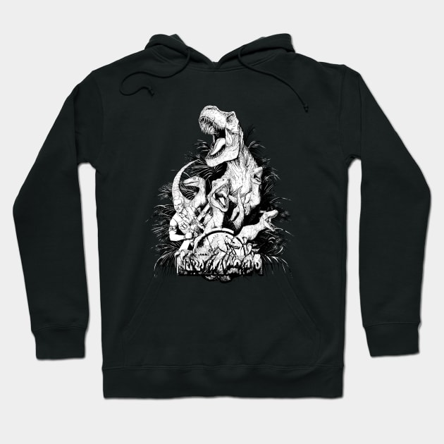 Jurassic Squad(B/W) Hoodie by kowanp